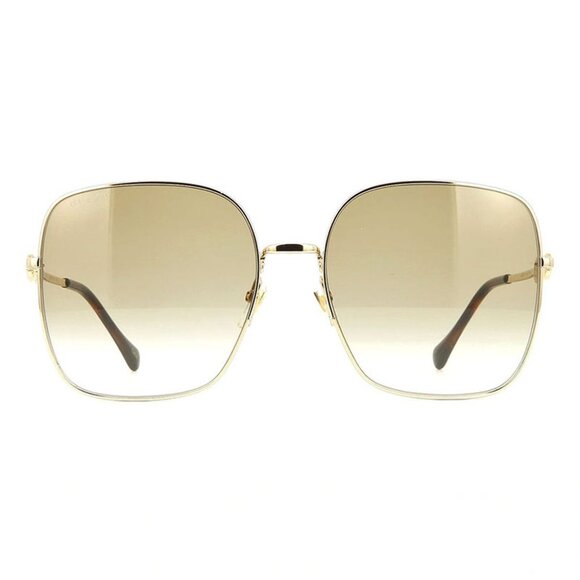 NEW GUCCI SUNGLASSES GUCCI GG0879S 002 GOLD/BROWN GRADIENT EYEWEAR - Picture 3 of 4